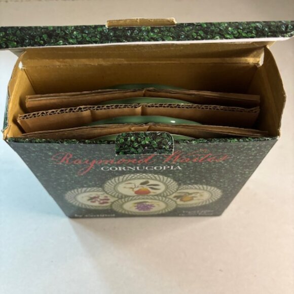 Raymond Waites Cornucopia Fruit Lattice Dessert plates Set of 4 New - Picture 8 of 9